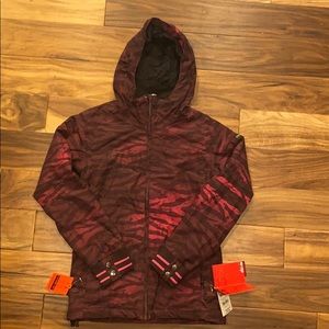 NWT “Ride” pink zebra ombré snowboard jacket XS